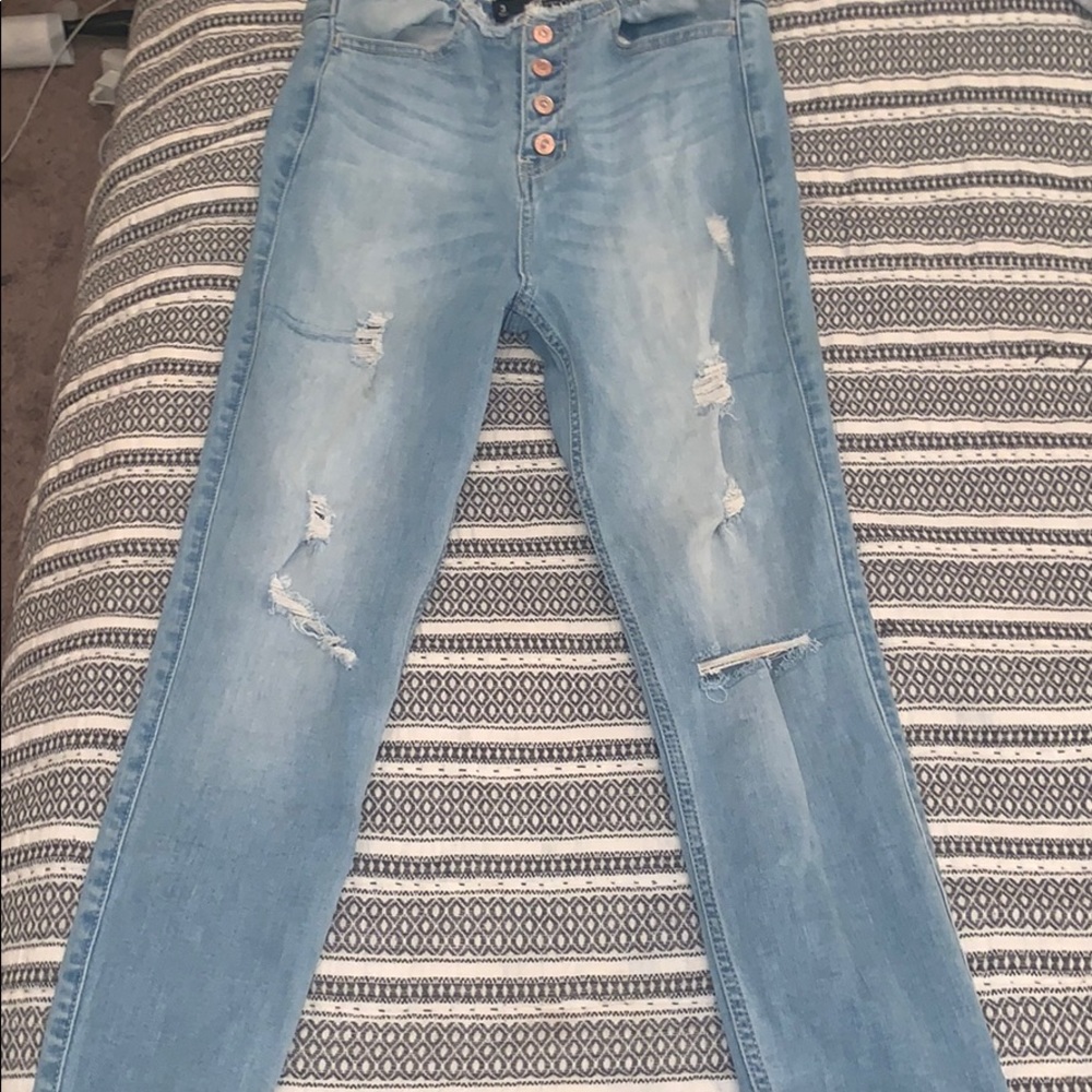 Hollister light jean wash with distress